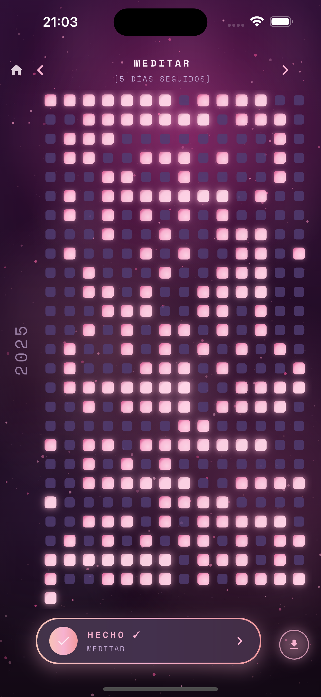 Golden Chain year grid screen