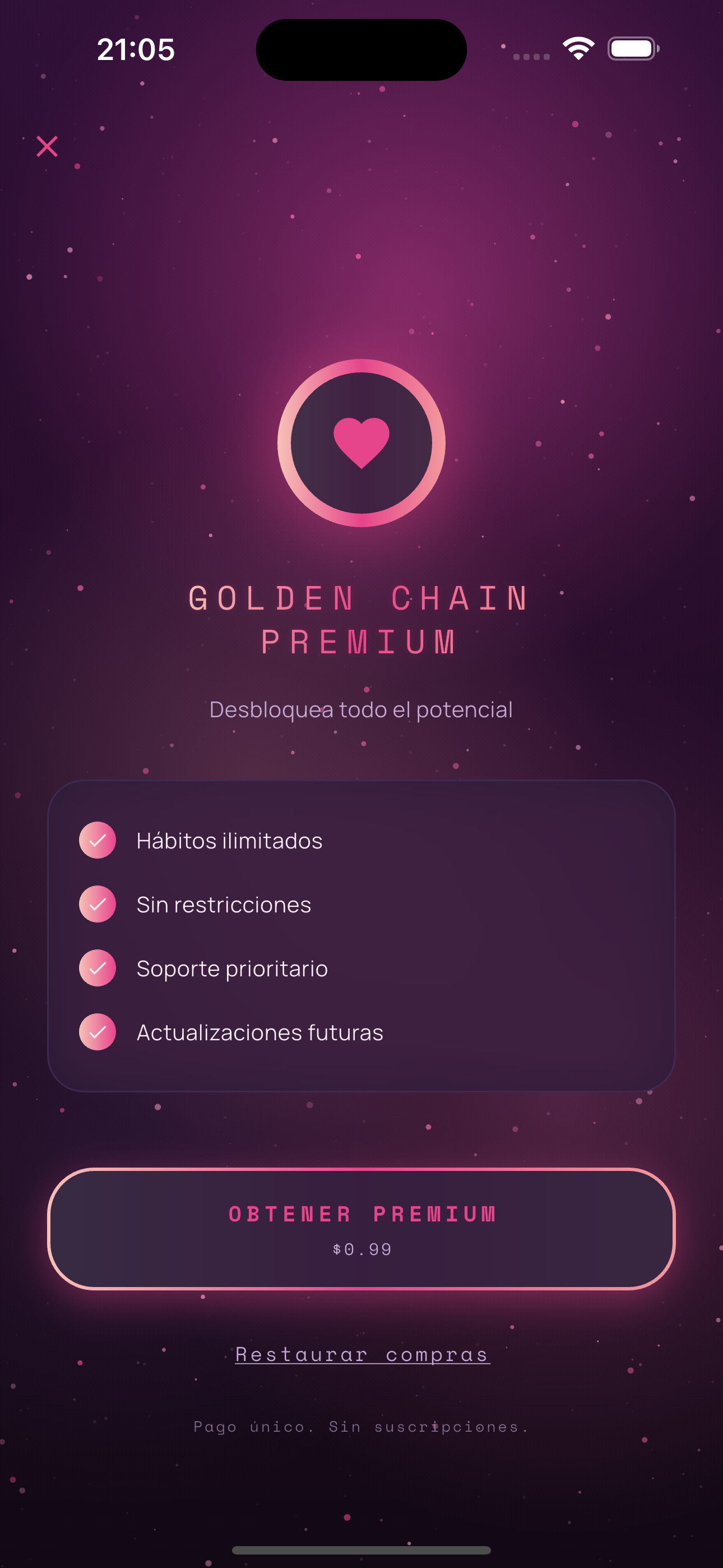 Golden Chain premium screen